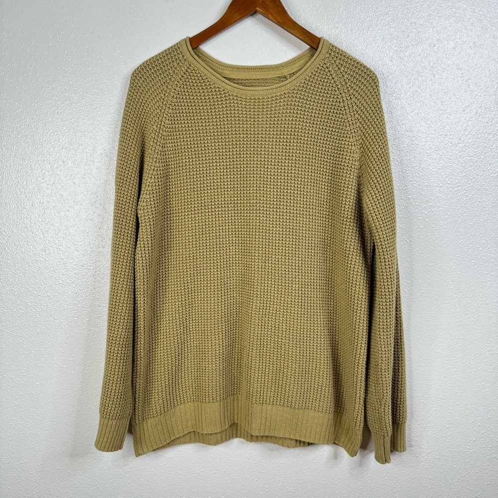 Ninth Hall Waffle Texture Crewneck Raglan Sleeve Sweater Size Large - Picture 1 of 3